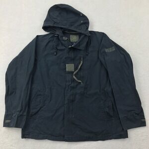 Vintage Structure Jacket Mens Medium Blue Military Canvas Y2K Skate Windbreaker